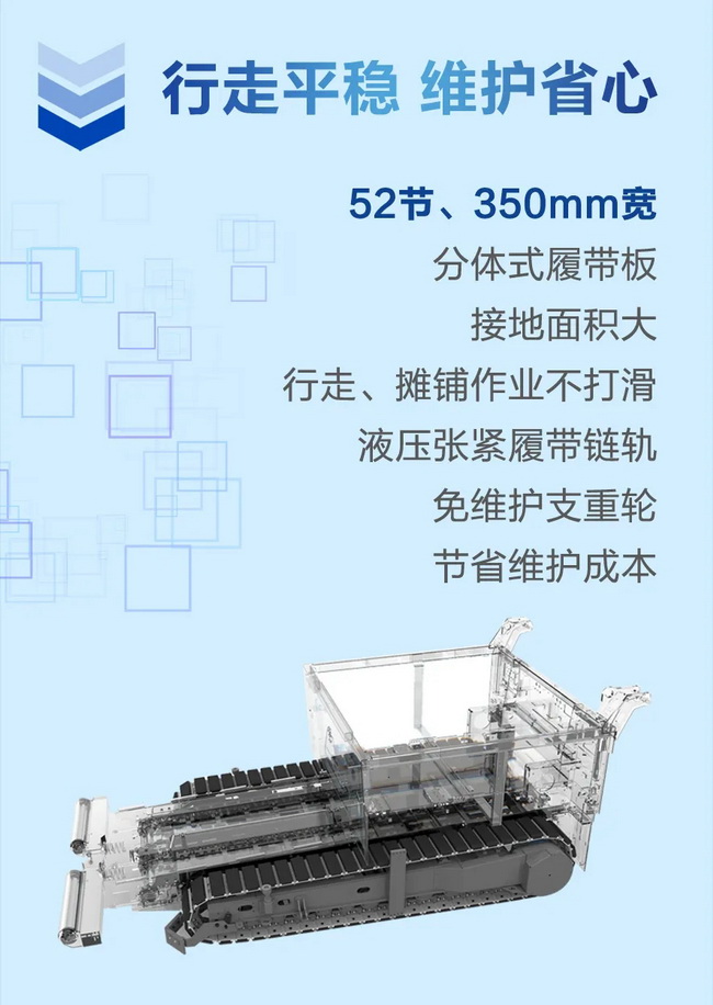 开云足球RP1355T摊铺机行走平稳维护省心